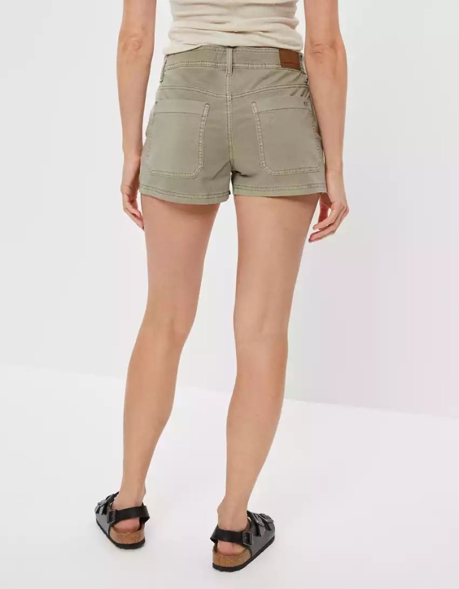 Shorts American Eagle AE Snappy Stretch Low-Rise Vert Olive Femme | HGR-78987363